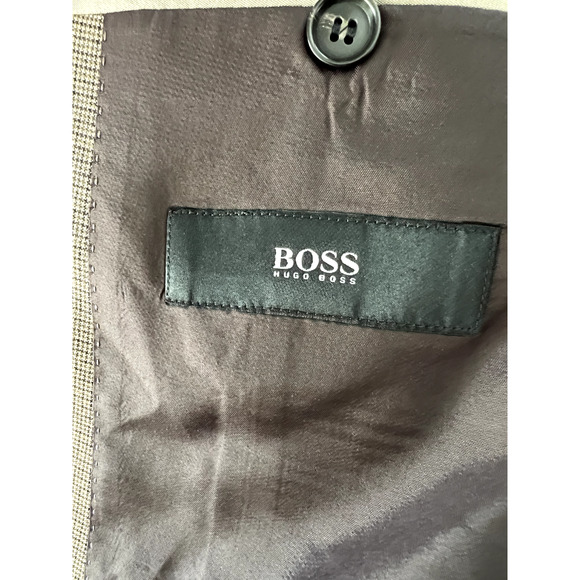 Hugo Boss Stretch Blazer Jacket Mens Size 42R, Brown Pattern - Picture 3 of 8
